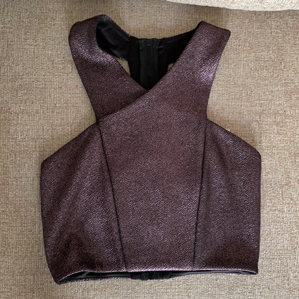 Never worn express shimmery purple crop top